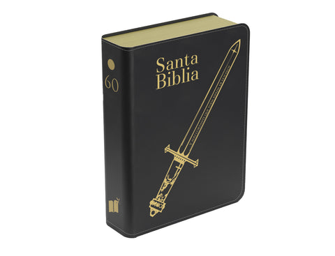 Image of Biblia RVR 1960 Compacta Letra Grande 11 Puntos Símil Piel Negro Espada