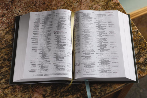 Image of ESV, Thompson Chain-Reference Bible, Hardcover, Green, Red Letter