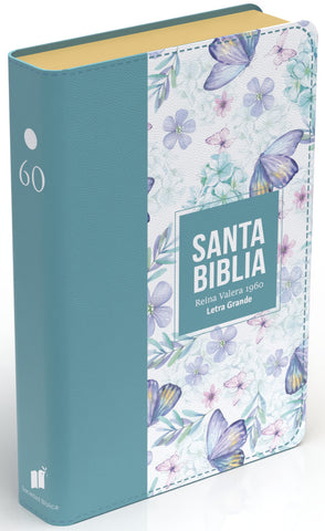 Image of Biblia RVR 1960 Letra Grande Tamaño Manual Símil Piel Botticeli Azul