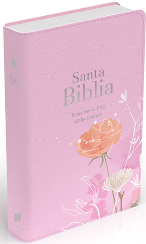 Image of Biblia RVR 1960 Letra Grande Tamaño Manual Símil Piel Rosa