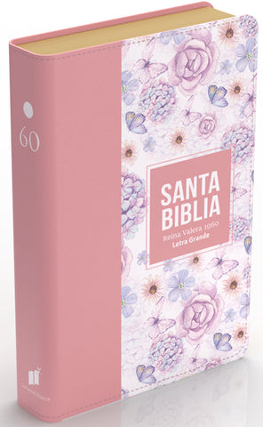 Image of Biblia RVR 1960 Letra Grande Tamaño Manual Símil Piel Rosa Claro