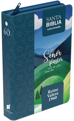 Image of Biblia RVR 1960 Letra Grande Tamaño Manual Salmo 23:1 con Cierre e Índice