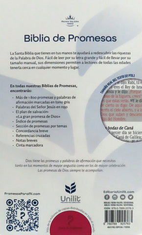 Image of Biblia RVR 1960 Promesas Letra Grande Tamaño Manual Rosada