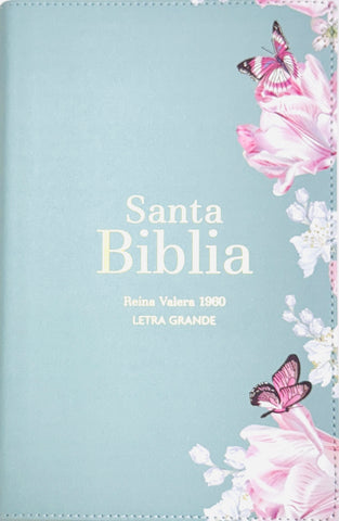 Image of Biblia RVR 1960 Letra Grande Tamaño Manual Símil Piel Salvia Claro