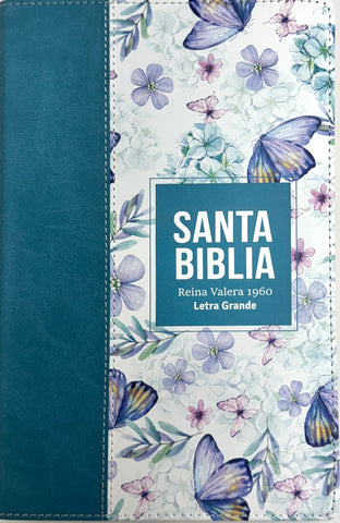 Image of Biblia RVR 1960 Letra Grande Tamaño Manual Símil Piel Botticeli Azul