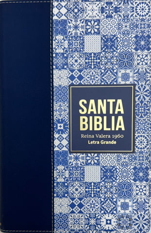 Image of Biblia RVR 1960 Letra Grande Tamaño Manual Símil Piel Azul Oscuro