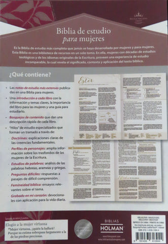 Image of Biblia RVR 1960 de Estudio para Mujer Vinotinto Fucsia Símil Piel con Índice