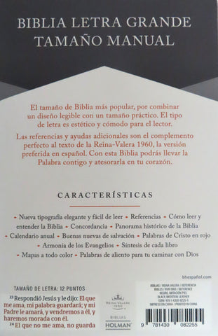 Image of Biblia RVR 1960 Letra Grande Tamaño Manual Símil Piel Negra