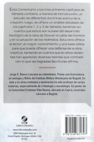 Image of Comentario a los Tres Primeros Capítulos de Génesis