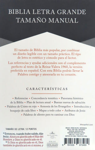 Image of Biblia RVR 1960 Letra Grande Tamaño Manual Borgoña Imitación Piel