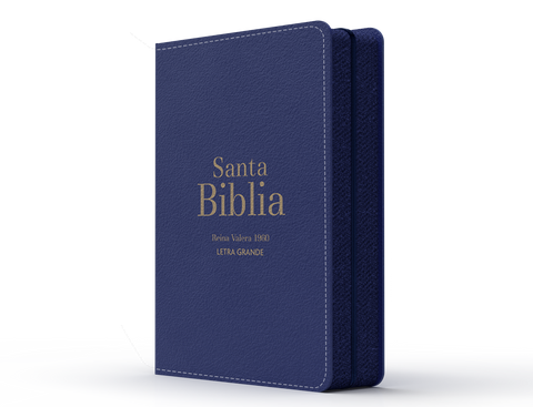 Image of BIBLIA RVR 1960 COMPACTA LETRA GRANDE 11 PUNTOS SIMIL PIEL AZUL CON CIERRE E INDICE