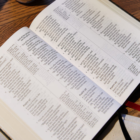 Image of NKJV Holy Bible Giant Print Center-Column Reference Bible Black Leather-look 72000+ Cross References Red Letter Comfort Print: New King James Version