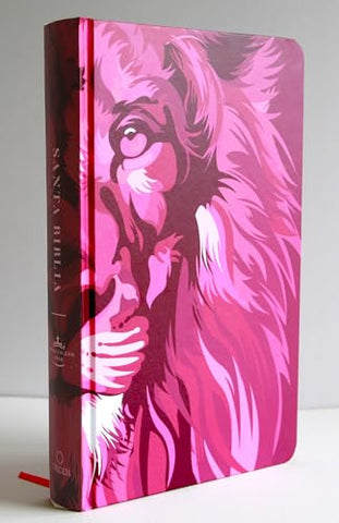 Image of Biblia RVR 1960 León de Judá Letra Grande Tamaño Manual Rosado Tapa Dura