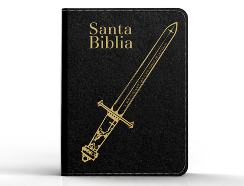 Image of Biblia RVR 1960 Compacta Letra Grande 11 Puntos Símil Piel Negro Espada