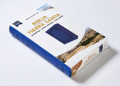 Image of Biblia RVR 1960 Ultrafina Letra Grande Símil Piel Azul con Cierre