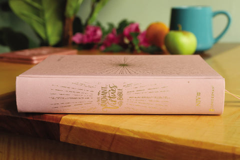 Image of NIV, Radiant Virtues Bible: A Beautiful Word Collection, Cloth over Board, Pink, Red Letter, Comfort Print: Explore the virtues of faith, hope, and love