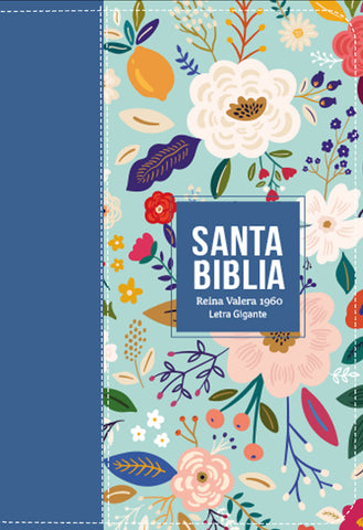Image of BIBLIA RVR 1960 LETRA GIGANTE 14 PUNTOS SIMIL PIEL AZUL COBALTO CON CIERRE E INDICE