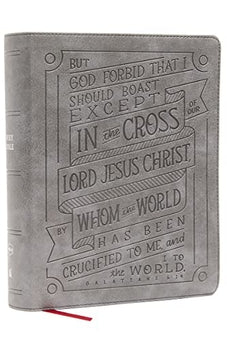 Image of NKJV, Journal Reference Edition Bible, Verse Art Cover Collection, Leathersoft, Gray, Red Letter, Comfort Print: Let Scripture Explain Scripture. Reflect on What You Learn.