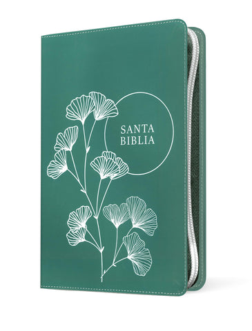 Image of Biblia NTV Referencia Central Letra Grande con Filament Símil Piel Cierre Verde Letra Roja