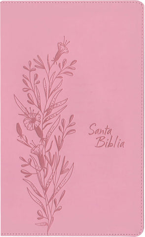 Image of Biblia NTV Referencia Central Letra Grande con Filament Símil Piel Rosa Índice Letra Roja