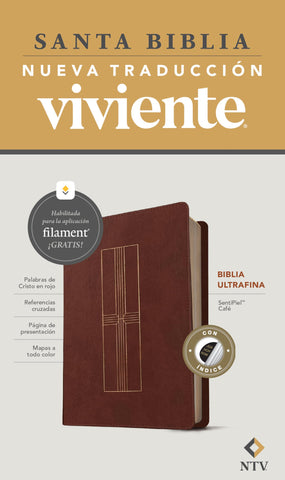 Image of Biblia NTV Ultrafina con Filament Café Símil Piel con Índice