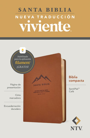 Image of Biblia NTV Compacta con Filament Símil Piel Café