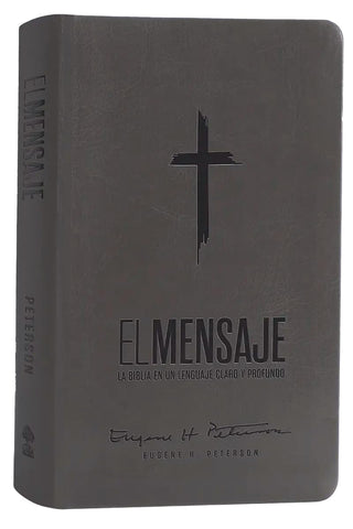 Image of Biblia El Mensaje Gris Tela Piel Imitación