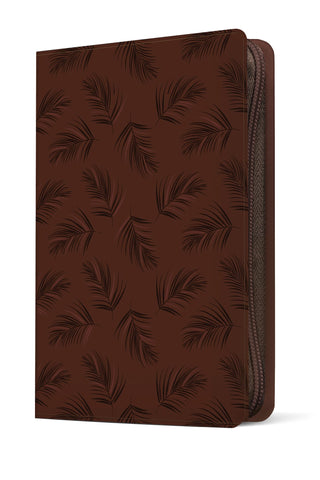 Image of Biblia NTV Ultrafina Letra Grande con Filament Símil Piel Palmera Café Índice Letra Roja Cierre