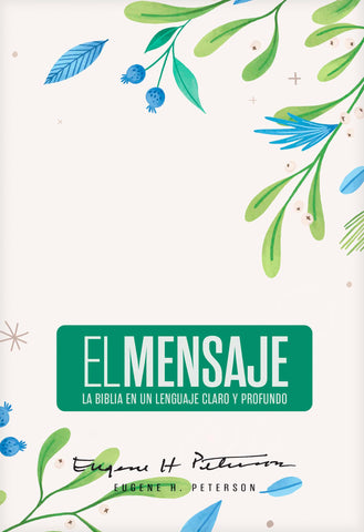 Image of Biblia El Mensaje Verde Floral Tapa Dura