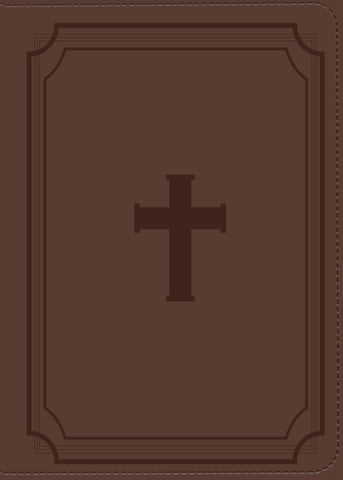 Image of BIBLIA RVR 1960 COMPACTA LETRA GRANDE 11 PUNTOS SIMIL PIEL CRUZ MARRON