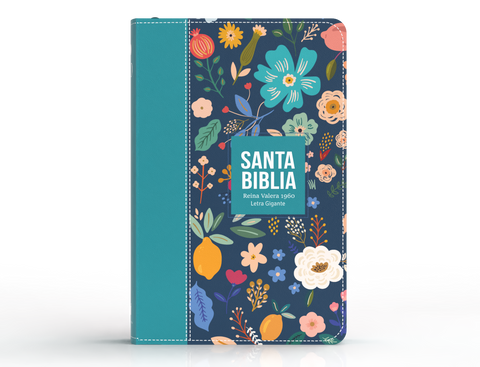 Image of BIBLIA RVR 1960 LETRA GIGANTE 14 PUNTOS SIMIL PIEL VERDE TURQUESA CON CIERRE E INDICE