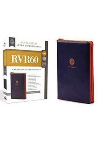 Image of Biblia RVR 1960 Letra Súper Gigante Piel con Cierre Azul