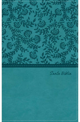 Image of Biblia RVR 1960 Tierra Santa Ultrafina Letra Grande Símil Piel Turquesa con Cierre