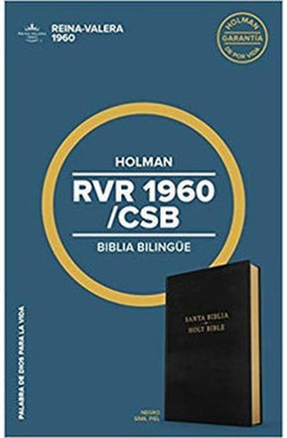 Image of Biblia RVR 1960 CSB Bilingüe Negro Símil Piel