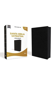Biblia RVR 1960 Ultrafina Letra Gigante Piel Fabricada Negro con Cierre Interior a dos Colores