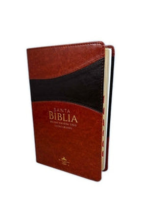 Biblia RVR 1960 Letra Grande Tamaño Manual Símil Piel Duotone Marrón Marrón con Índice