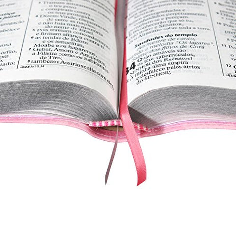 Image of BIBLIA EM PORTUGUES RA065TILG TAPA IMITACION CUERO ROSA NOBLE INDICE DIGITAL
