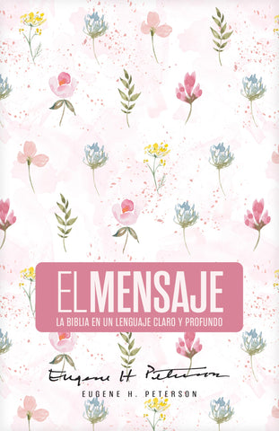 Image of Biblia El Mensaje Rosa Floral Tapa Dura