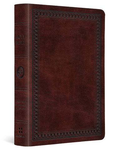 Image of ESV LARGE PRINT COMPACT BIBLE (TRUTONE MAHOGANY, BORDER DESIGN)