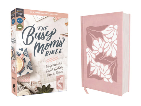 Image of NIV, The Busy Mom's Bible, Leathersoft over Board, Pink, Red Letter, Comfort Print: Daily Inspiration Even If You Only Have One Minute