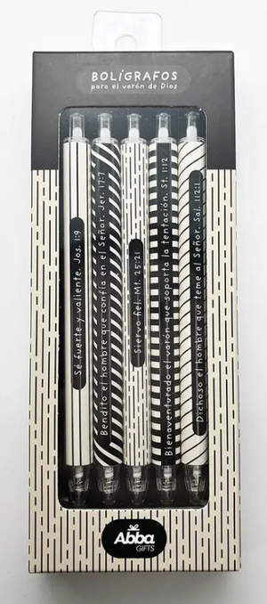Pack 5 Bolígrafos en Caja Varón de Dios