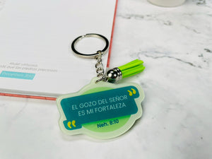 Llavero Acrílico con Tassel. El Gozo del Señor