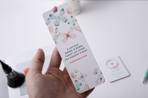 Image of Marcador de Libro con Ribbon A Los que Aman a Dios