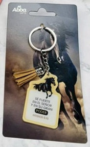 Image of Llavero Acrílico con Tassel. Sé Fuerte en el Señor