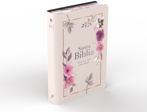 Image of BIBLIA RVR 1960 LETRA GRANDE TAMANO MANUAL SIMIL PIEL FLORES ROSADA