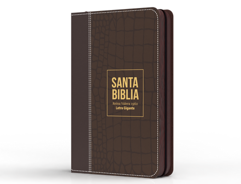 Image of BIBLIA RVR 1960 LETRA GIGANTE 14 PUNTOS SIMIL PIEL MARRON CON CIERRE E INDICE
