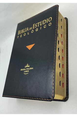 Image of Biblia RVR 1960 de Estudio Teológico Tamaño Personal Negro Símil Piel con Índice