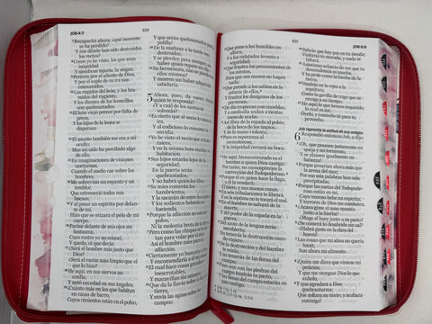 Image of Biblia RVR 1960 Letra Grande Tamaño Manual Rosa Símil Piel con Índice y Cierre