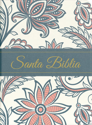 Biblia RVR 1960 Compacta Letra Grande 11 Puntos Símil Piel Floral Crema