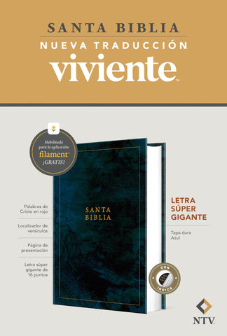 Image of BIBLIA NTV LETRA SUPER GIGANTE FILAMENT TAPA DURA AZUL INDICE